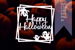 happy halloween decor laser cut, halloween party decor svg Product Image 2