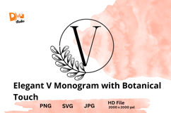 Elegant Monogram with Botanical Touch Product Image 1