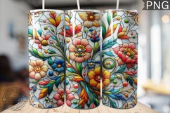 Embroidered Flowers Tumbler Wrap - High Quality 300 Dpi Product Image 1