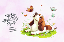 Cute dog with butterfly clipart Product Image 1