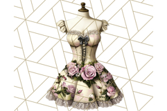 Couture Floral Dress Form PNG Clipart, Vintage Style Flowers Product Image 2