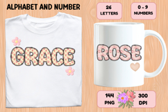 Charming Garden Doodle Alphabet PNG Letters &amp; Numbers 300DPI Product Image 6