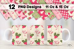 12 Retro Pink Christmas Mug Sublimation, Christmas Tree Mug Product Image 1