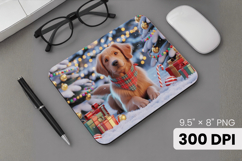 Winter Dog Christmas PNG, Icy Tree Mouse Pad Design Product Image 1