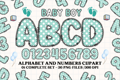 Baby Boy Alphabet PNG Clip Art, baby boy letters doodle Product Image 1