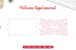 Welcome Sign Lasercut - Door Hanger Lasercut Product Image 2