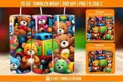 Children Toys Tumbler Wrap Designs, Sublimation Wrap Product Image 1