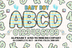 Baby Boy Alphabet PNG Clip Art, baby boy letters doodle Product Image 1
