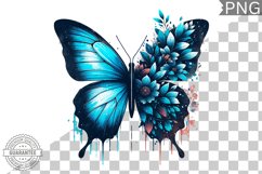 Floral Butterfly Sublimation - Clipart PNG Design Product Image 1