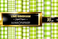Lime Gingham Digital Papers 16 Variations Product Image 1