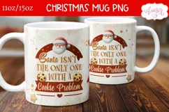 Christmas Cookies mug wrap PNG, Santa's cookie problem mug Product Image 3