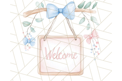 Pastel Blue Fairy Garden Clipart, Enchanted Cottagecore Png Product Image 2