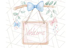 Pastel Blue Fairy Garden Clipart, Enchanted Cottagecore Png Product Image 2