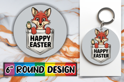 Unique Sublimation Round Ornaments PNG, Easter Animals Product Image 1