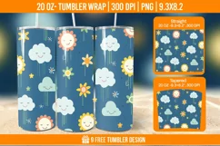 Day And Night Tumbler Wrap Designs, Sublimation Wrap Product Image 1