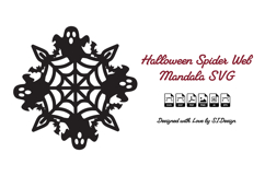 Halloween Spider Web Mandala Papercut SVG Product Image 2