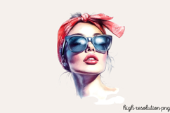 Vintage Retro Girls Clipart PNG Product Image 1
