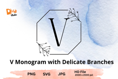 Monogram with Delicate Branches Product Image 1