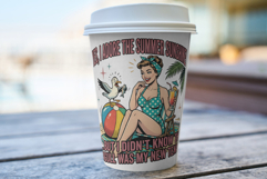 Funny Vintage Summer Beach Girl Clipart Product Image 5