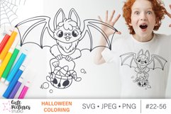 Halloween coloring Shirt SVG, Halloween Coloring page png Product Image 1