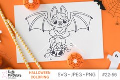 Halloween coloring Shirt SVG, Halloween Coloring page png Product Image 2