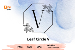 Leaf Circle Monogram - Elegant Botanical Letter JPG|PNG|SVG Product Image 1