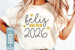 Feliz ano new 2026 SVG Cuts File, Happy New Year 2026 SVG Product Image 1