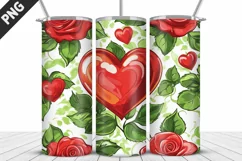 Rose Tumbler Sublimation | Valentine's Day Tumbler Wrap Product Image 5