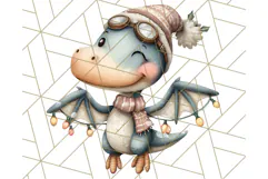 Christmas Dinosaur Party Png, Dino Clipart PNG Product Image 2