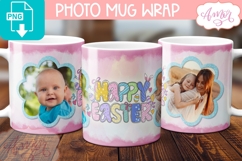 Happy Easter Mug Wrap PNG sublimation, Easter photo mug PNG Product Image 2