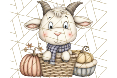 Fall Farm Animal Clipart, Autumn Barnyard PNG Illustrations Product Image 2