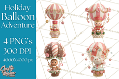 Winter Hot Air Balloon Clip Art for Crafts &amp; Design Product Image 1