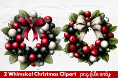 2 Whimsical Christmas Clipart | Cute Holiday PNG Set Product Image 1