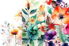 Watercolor Flowers Digital Papers Product Image 2