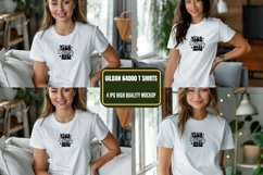 Gildan 64000 Model Mockup, Gildan White TShirt Mockup Product Image 1