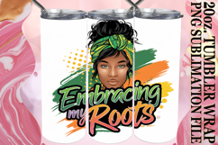 Serene days 20oz tumbler wrap, Black Woman Product Image 1