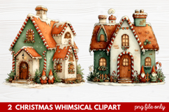 2 Whimsical Christmas Clipart featuring cute holiday charact Product Image 1
