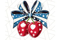 Coquette 4th of July Png, Patriotic Hearts and Bows Clipart Product Image 2