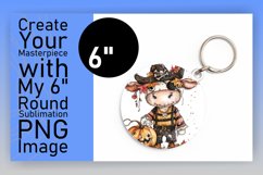 Halloween Cute Cow Round Design for Sublimation Product Image 1