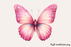 Gilter Pink Butterfly Clipart PNG Product Image 1
