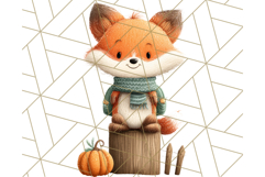Cozy Autumn Animal Clipart, Fall Forest Critters PNG Product Image 2