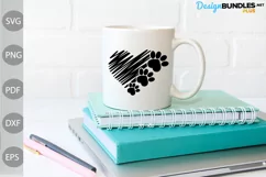 Dog Paw Heart SVG Cut Files - Dog Mom SVG Design Product Image 2