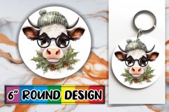 Whimsical Bovine Round Ornament Magic Product Image 1