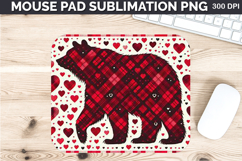 Watercolor Bear Mouse Pad Sublimation - Valentines PNG Product Image 1