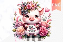 Best MOM Ever Sublimation - Mother&#039;s Day Clipart PNG Design Product Image 1