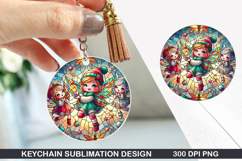 Christmas Keychain Sublimation - Christmas Keychain PNG Product Image 1