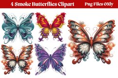 Smoke Butterflies Clipart PNG Product Image 1