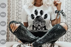 Dog Mom SVG Design / Retro Dog Paw SVG Cut Files Product Image 1