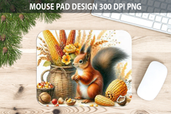 Squirrel Mouse pad Sublimation - Thanksgiving Animal PNG Product Image 1