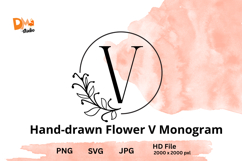 Hand-drawn Flower Monogram Product Image 1